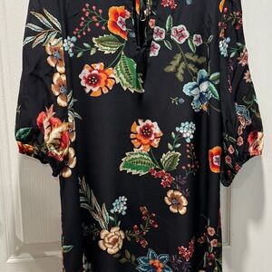 Johnny Was Black Floral Dress
